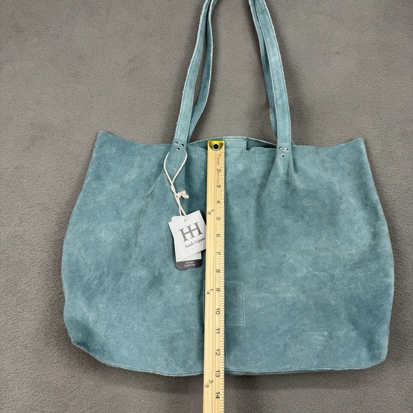 NEW Haute Hippie Turquoise Butter Suede Tote & Accessory Bag Tote Purse NWT - Picture 9 of 11